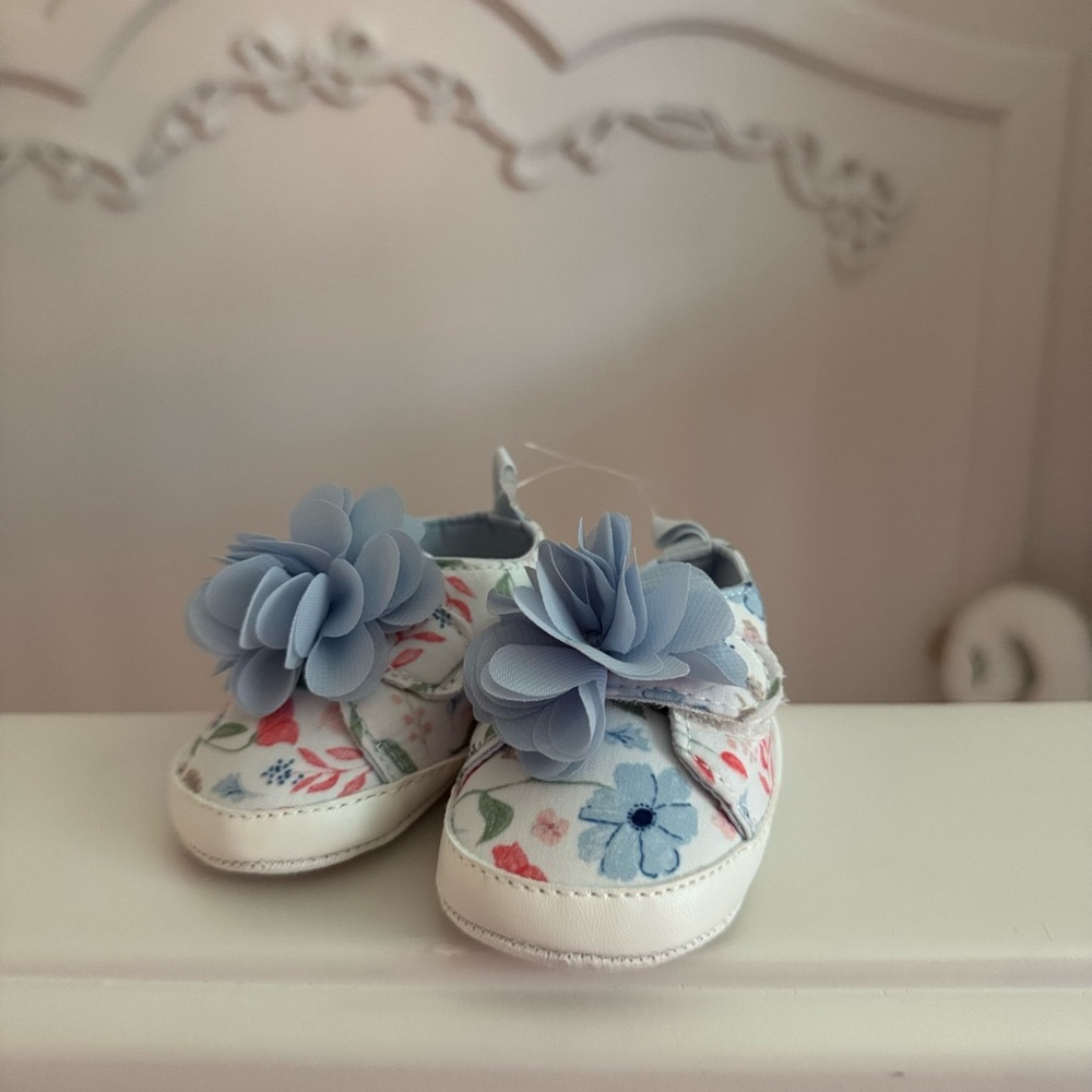 Carter's Floral Baby Shoes with Blue Flowers